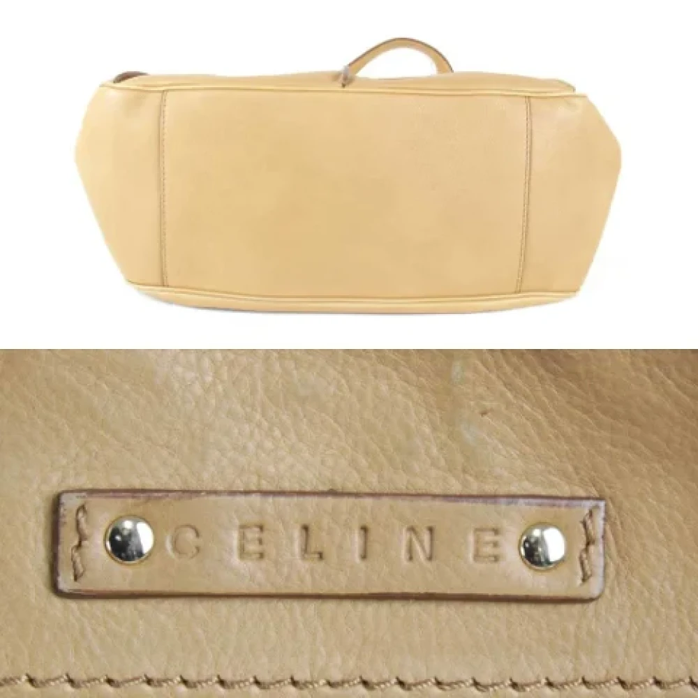 Celine Vintage Pre-owned Leather shoulder-bags Beige Dames