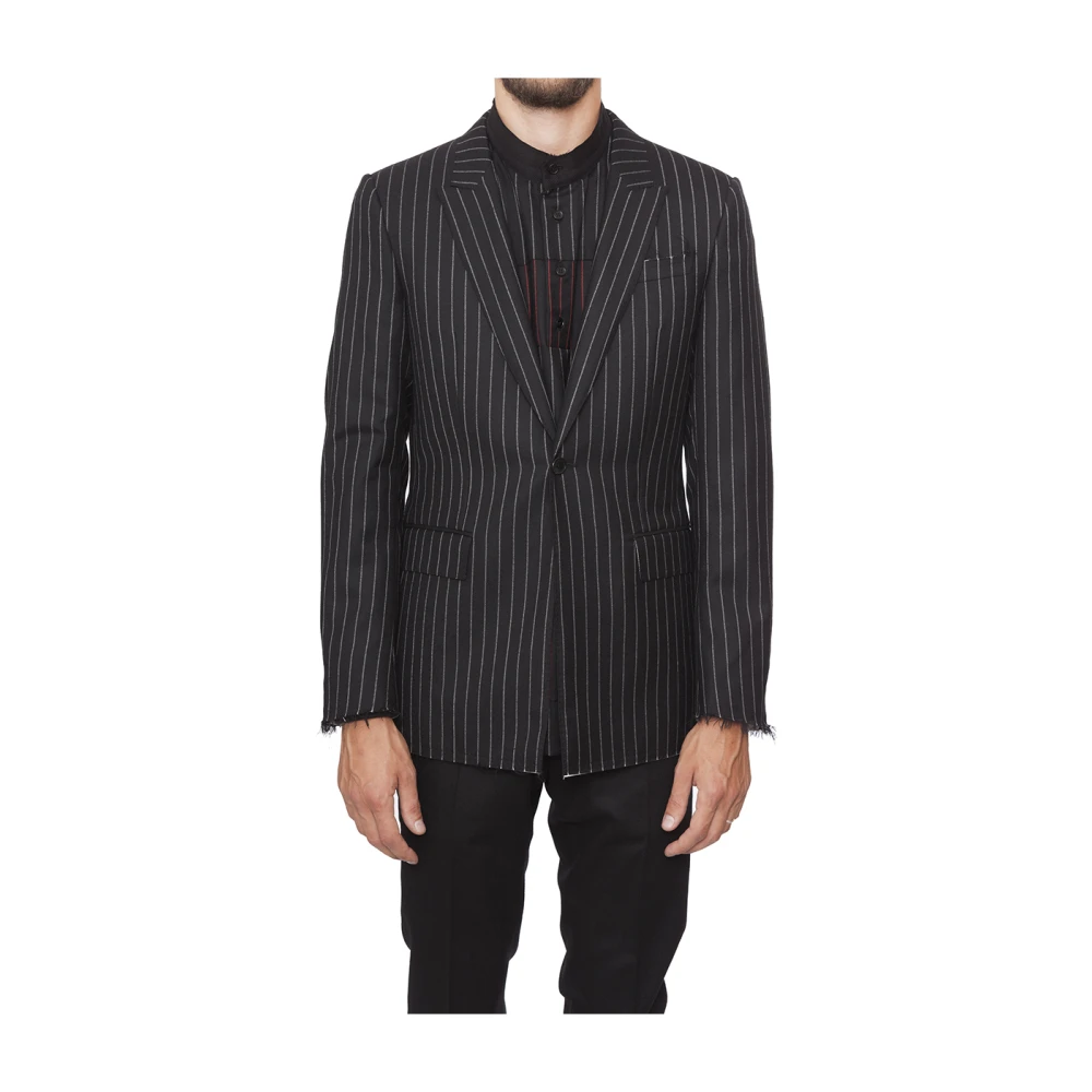 Givenchy Twee Knoopjes Wollen Jas Black Heren