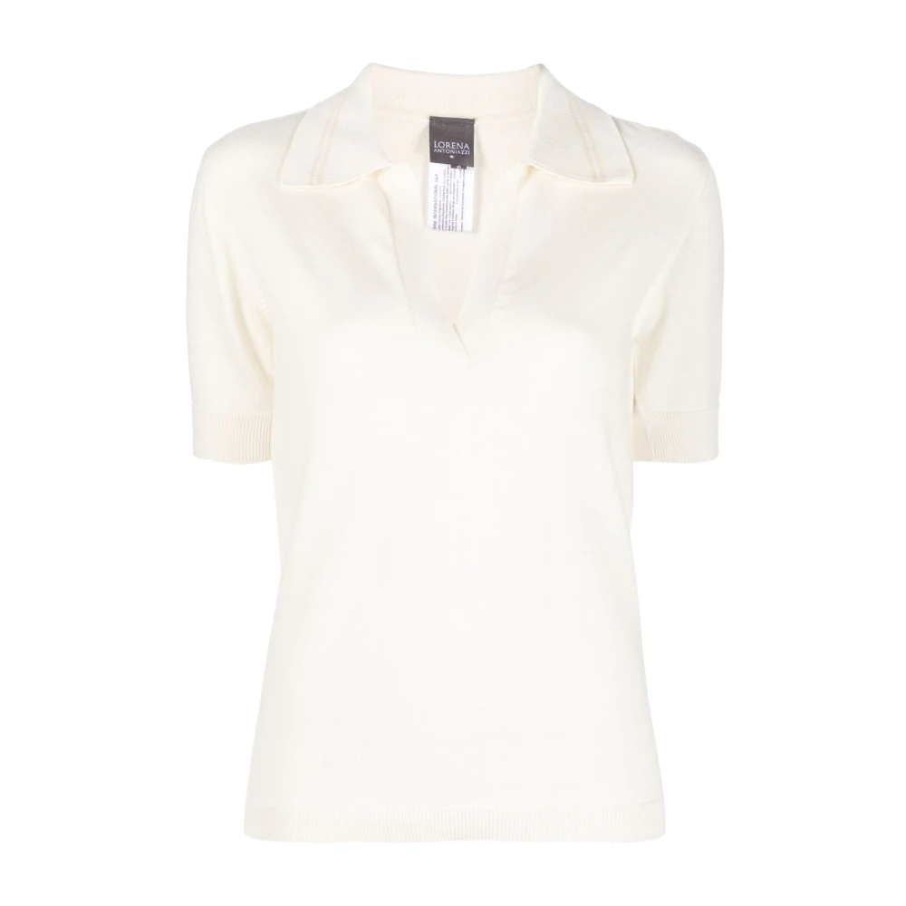 Lorena Antoniazzi Witte Gebreide Polo Shirt Casual Stijl White Dames