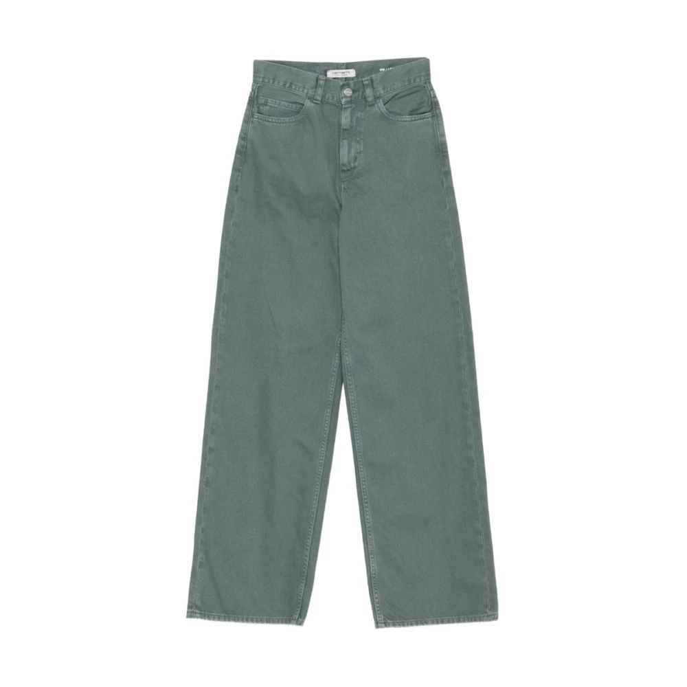 Carhartt Wip Women's Green Relaxed Straight-Leg Jeans - Wide Jeans - W26 - Jeans