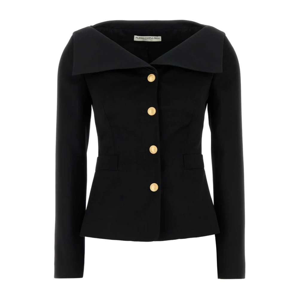 Alessandra Rich Women's Black Wool Blazer And Vest - Cardigans - 2XS - Knitwear