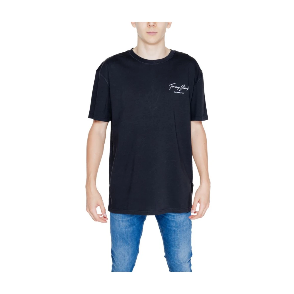 Tommy Jeans Zwart Katoenen Heren T-Shirt Black Heren