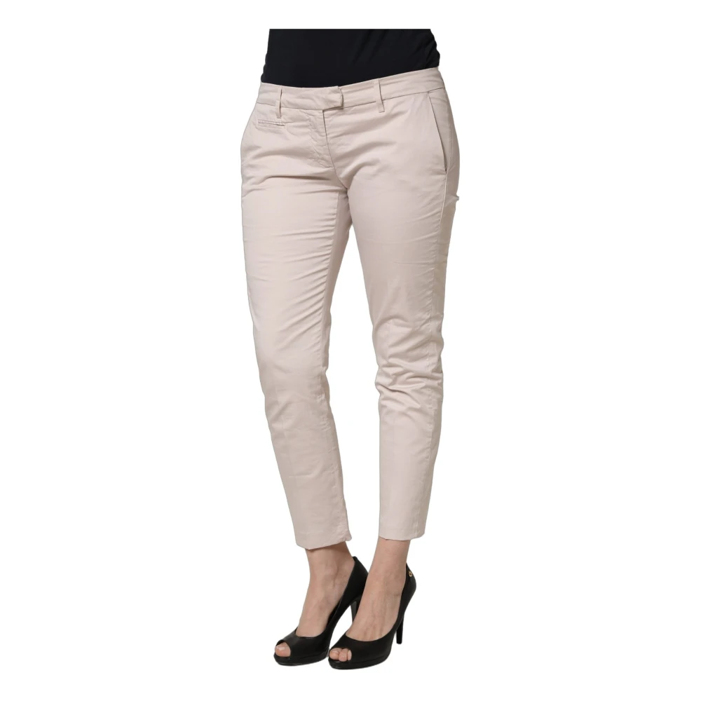 Versace Jeans Couture Beige Low Waist Tapered Women Cropped Trousers Pants - 32 - Image 2