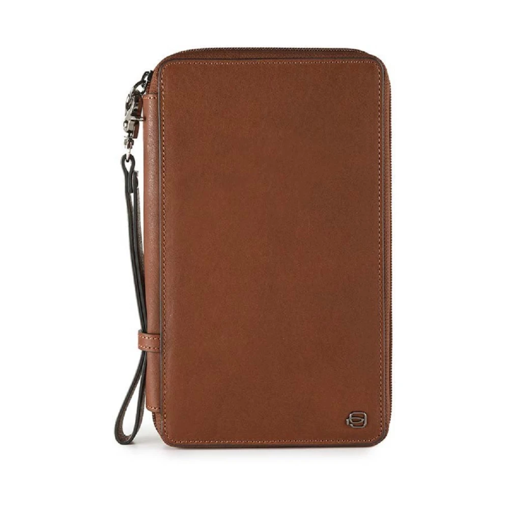 Piquadro Men's Brown Wallets & Cardholders, One Size, Black Square Travel Docut Holder