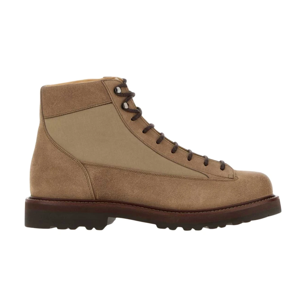Brunello Cucinelli Uomo Beige - Stivaletti In Camoscio E Tessuto - Shoes - 41 Eu