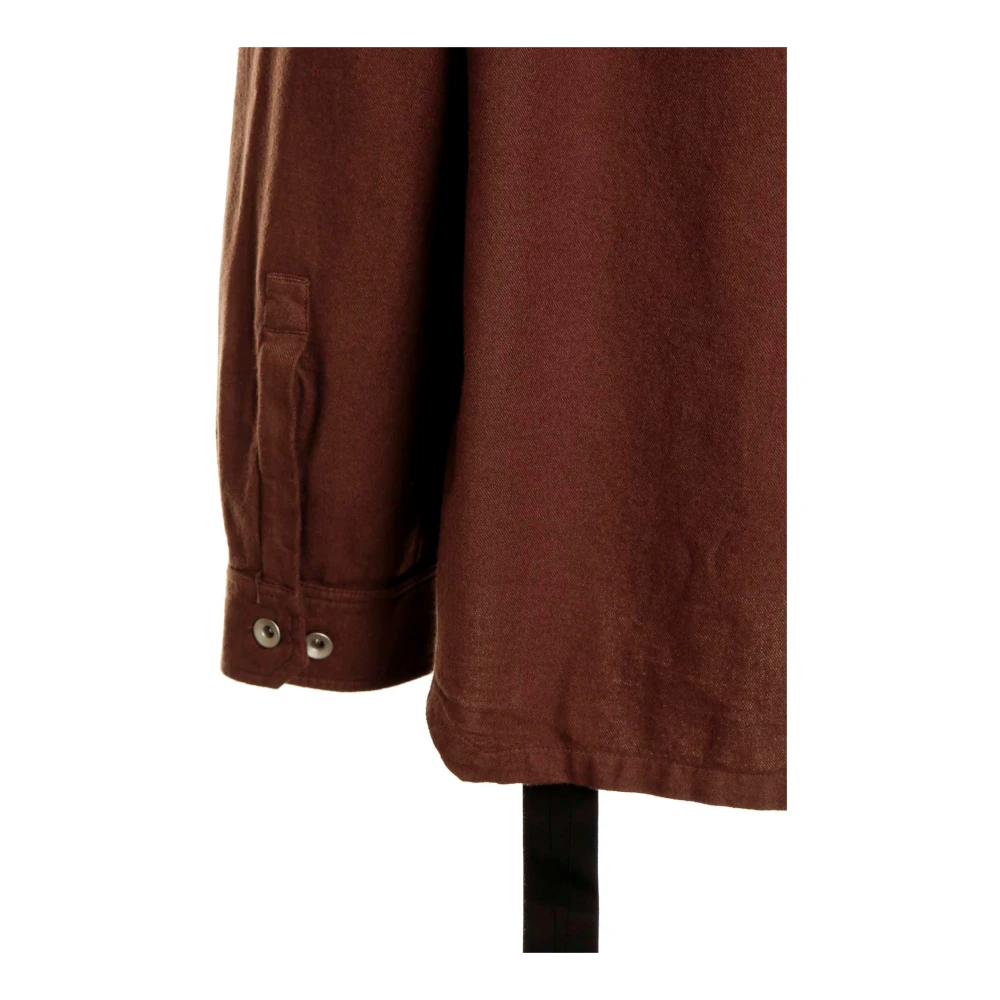 Rick Owens Klassiek katoenen overhemd met knoopsluiting Brown Heren