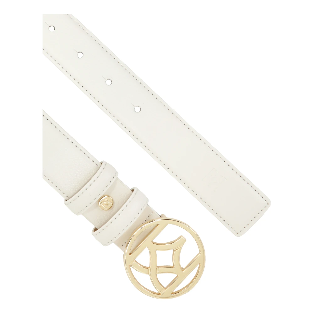 Kazar Witte gladde riem met ronde gesp White Dames