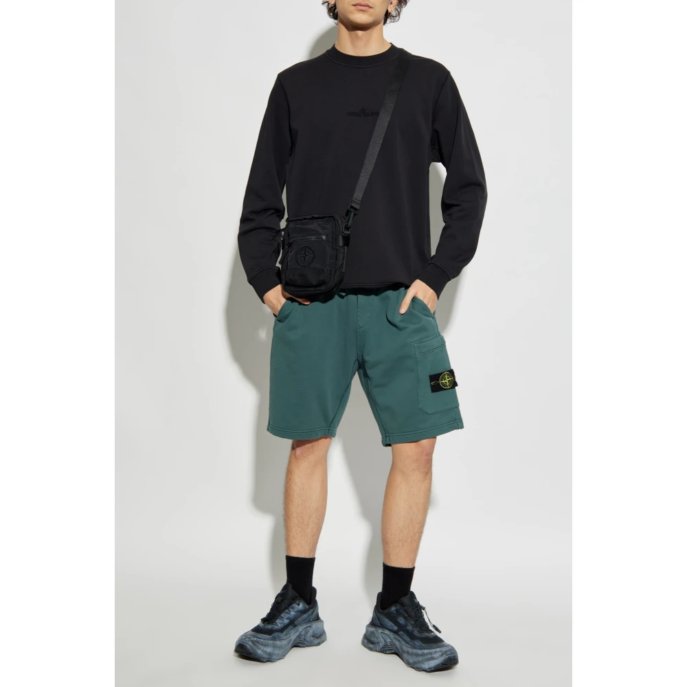 Stone Island Shorts met logo Green Heren