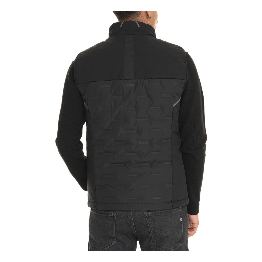 Boss Gewatteerd Vest met Rits en Koordtaille Black Heren