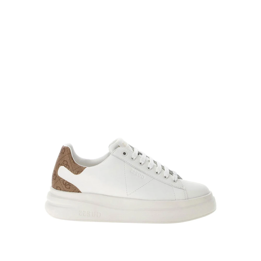 Guess Women's White Sneakers, 7 Uk, Leather Trainers With 4G Logo