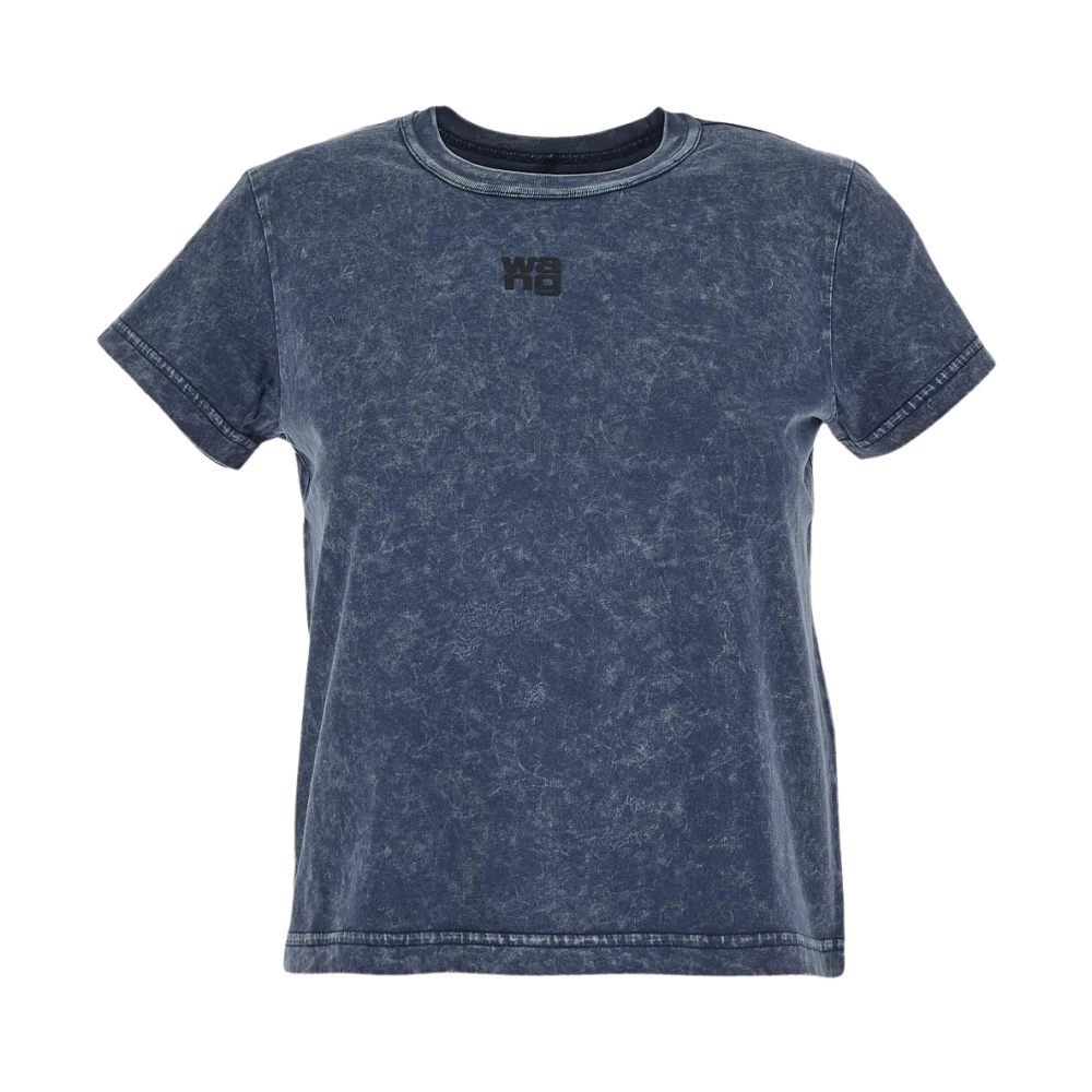 T by Alexander Wang Katoenen Tee Essential T-Shirt Blue Dames