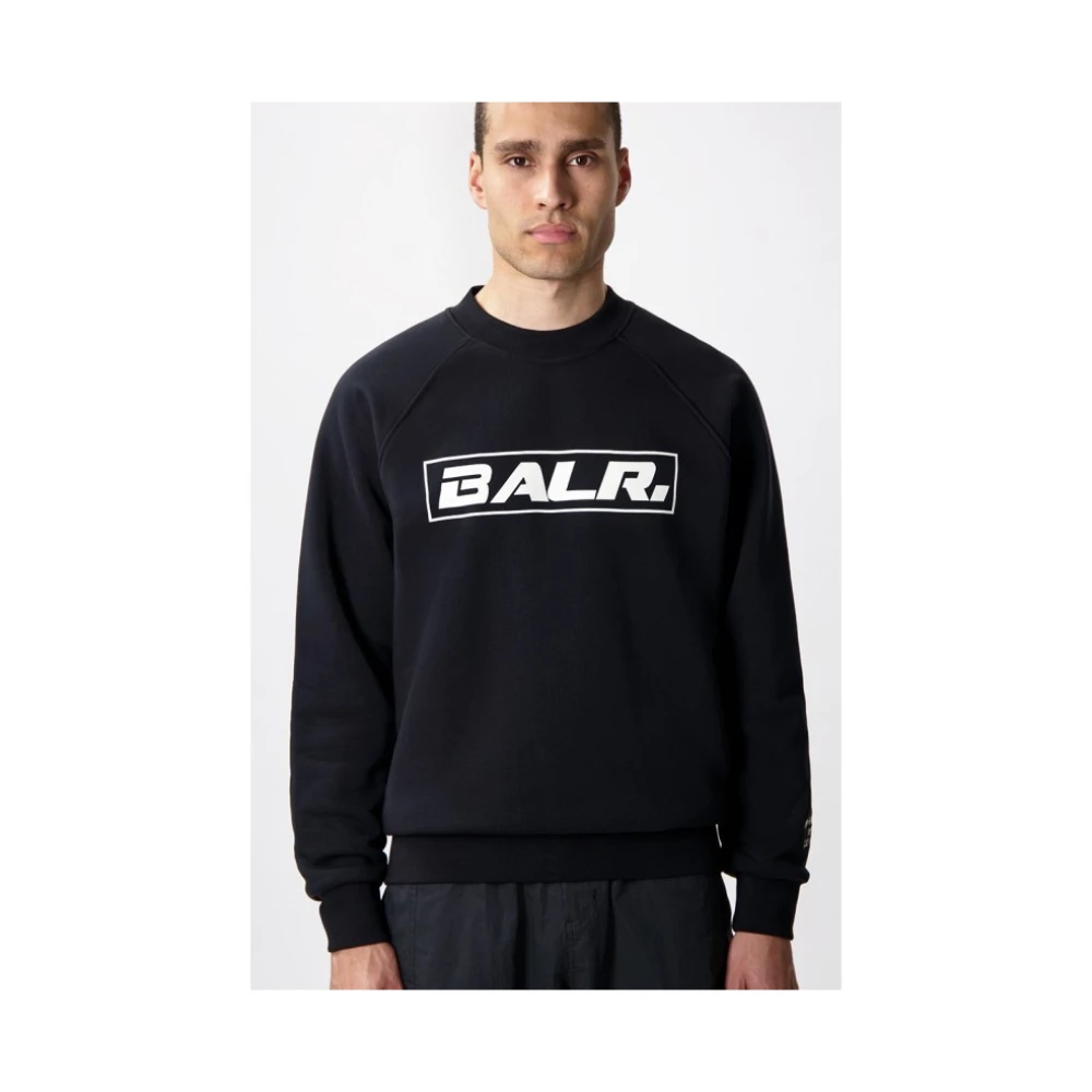 Balr. Logo Print Crew Neck Sweatshirt Black Heren