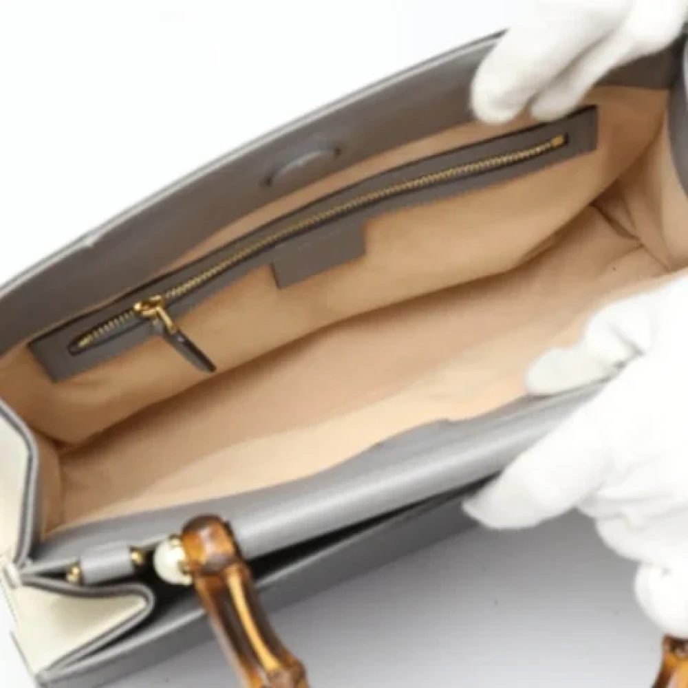 Gucci Vintage Pre-owned Leather gucci-bags Gray Dames
