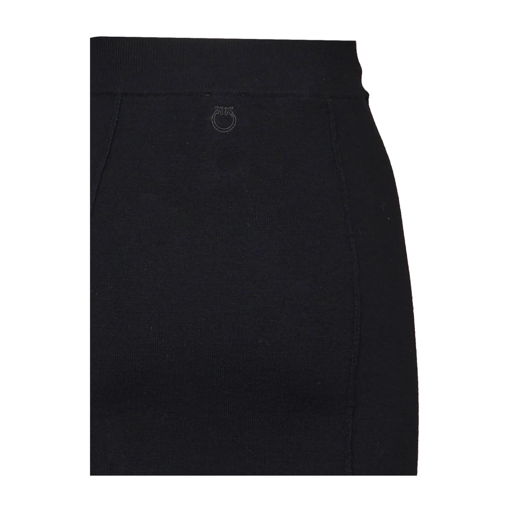 pinko Zwarte Pencil Rok Rits Hoge Taille Black Dames