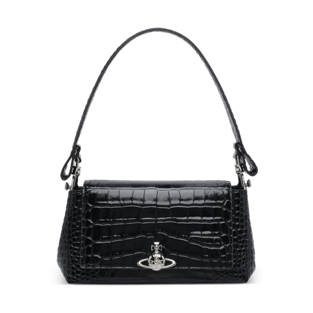 Vivienne Westwood Women's Black Hazel Croc Medium Shoulder Bag In Ss26- Ss26-N401, Leather - Image 4