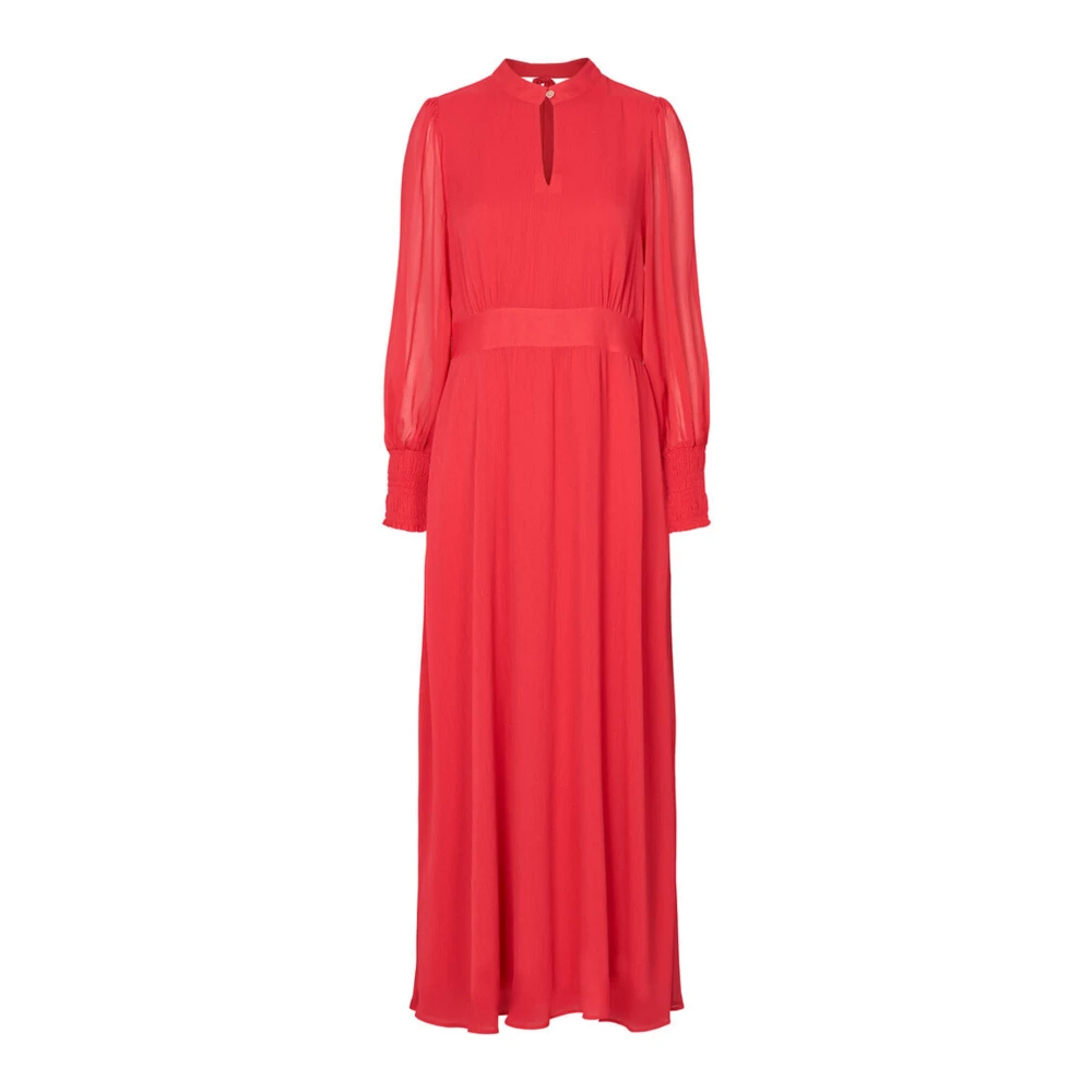 RUE de Femme Elegante rode jurk met ballonmouwen Red Dames