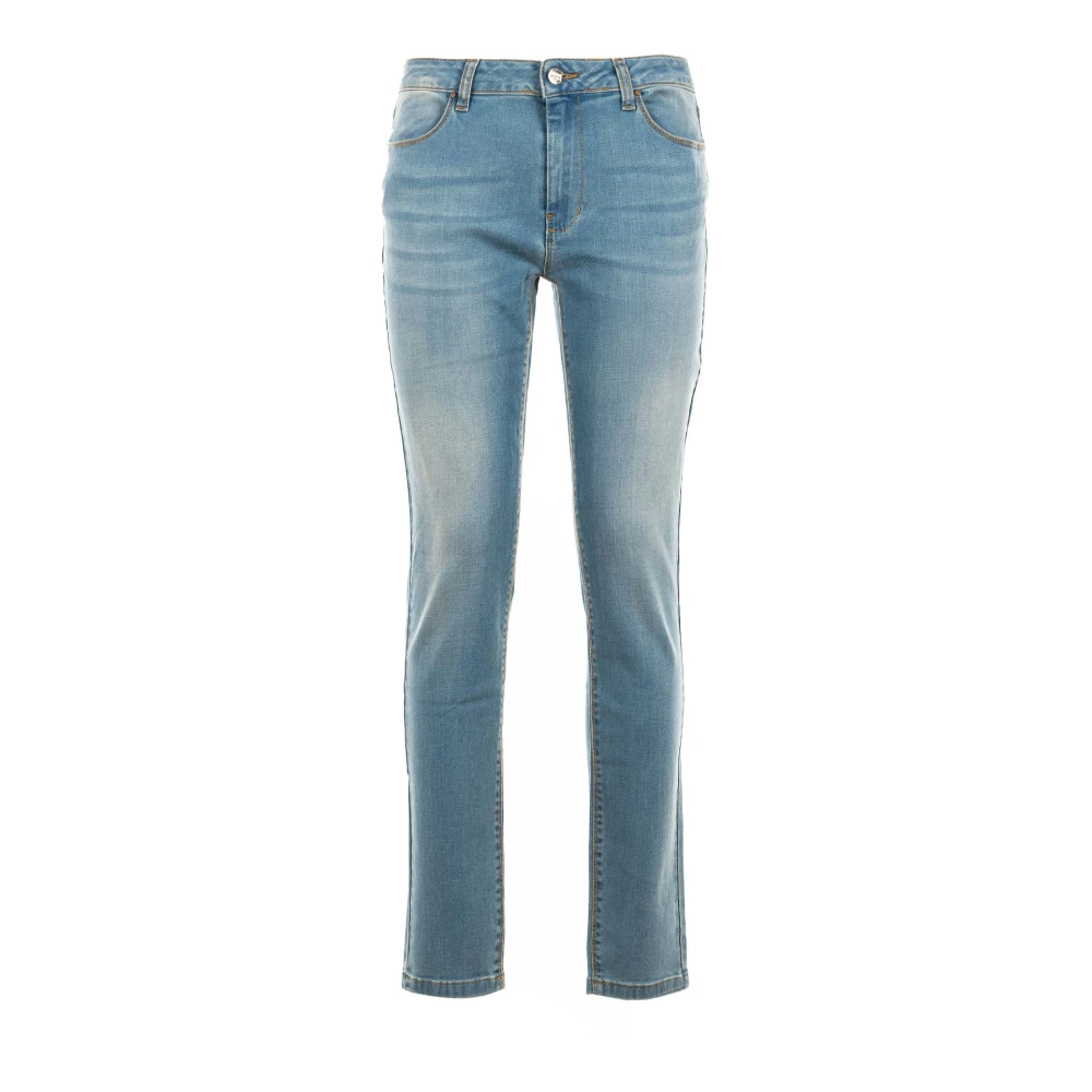 Fracomina Dames Skinny Stone Bleached Blauwe Jeans Blue Dames