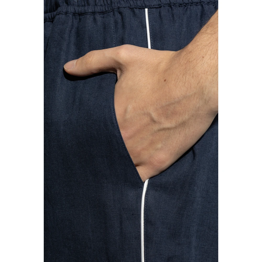 Dolce & Gabbana Linnen broek Blue Heren