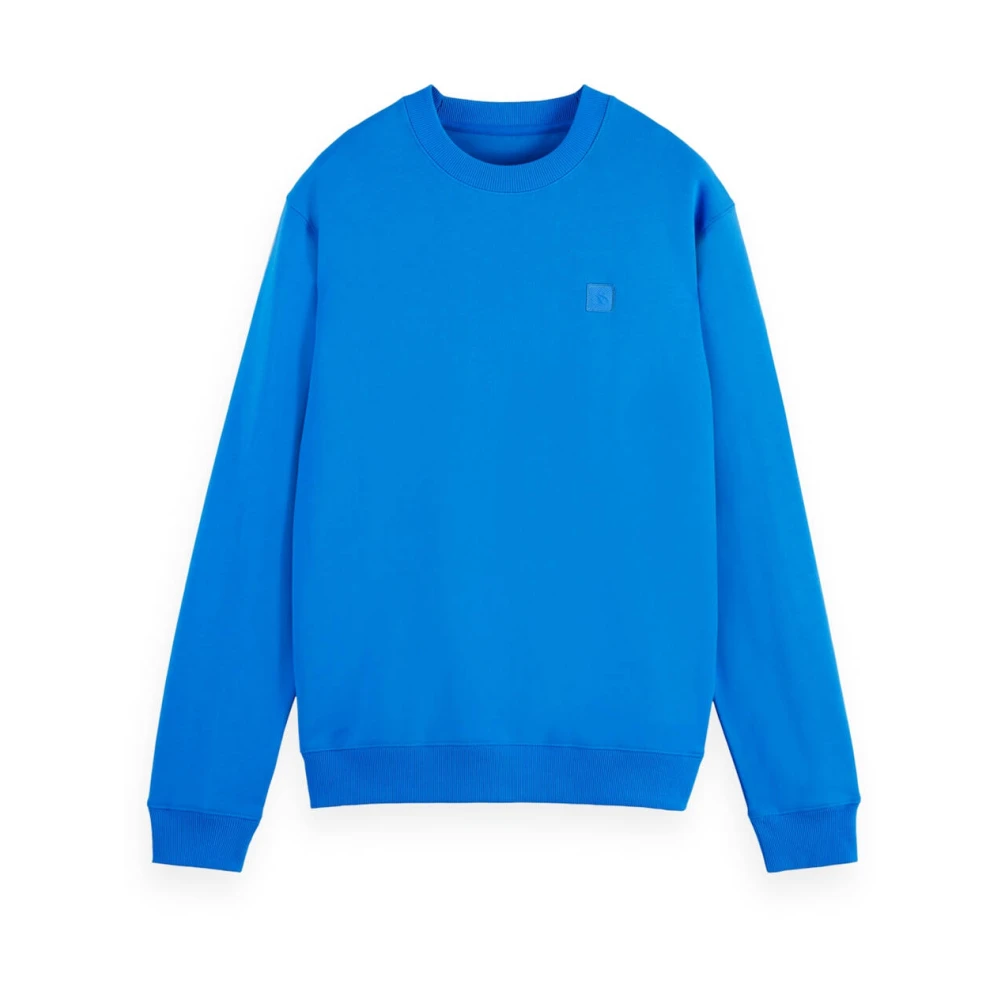 Scotch & Soda Kern Badge Logo Crew Sweatshirt Blue Heren