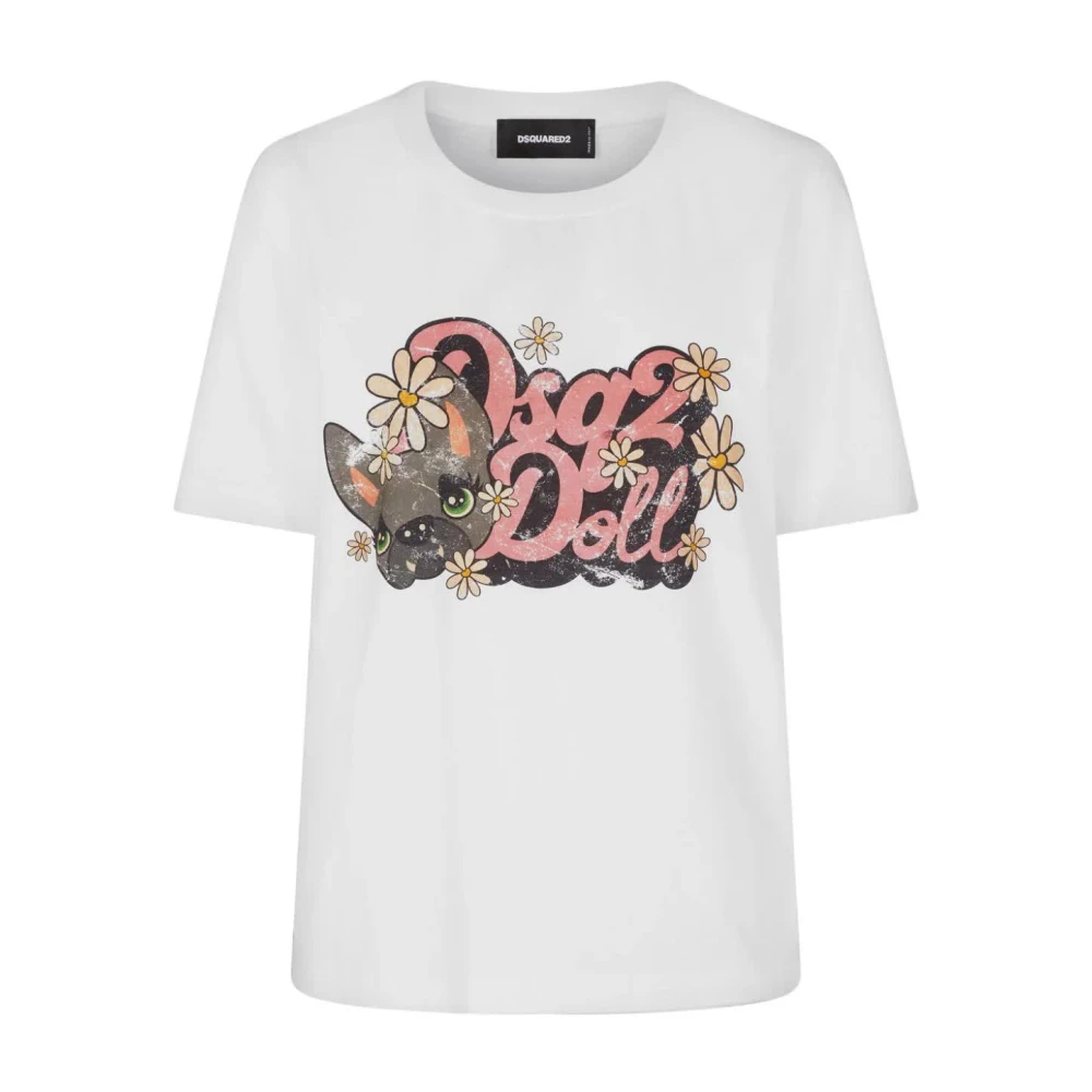 Dsquared2 Witte Hilde Doll Easy Fit Tee White Dames