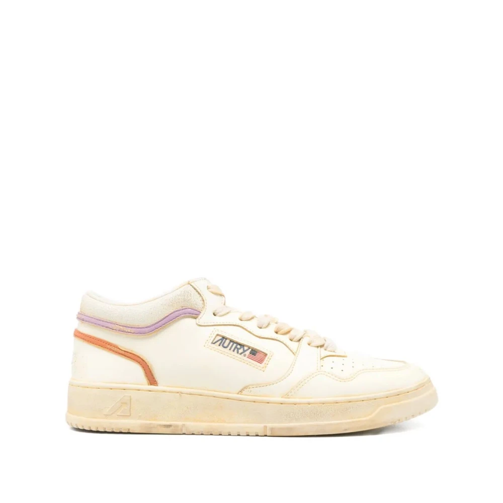 Autry Medium Way Sup Vintage Leather Sneakers Heren Schoenen Beige