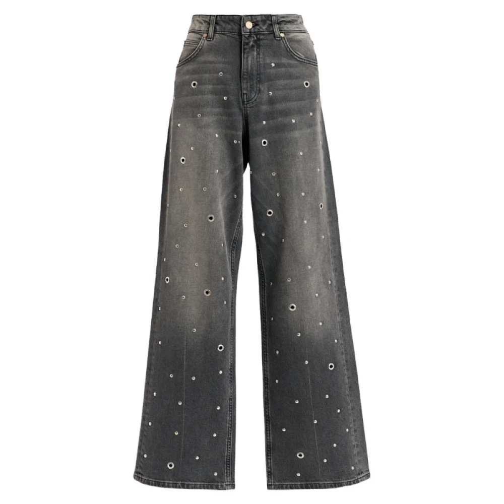 Essentiel Antwerp Hoge grijze jeans met oogjes Gray Dames