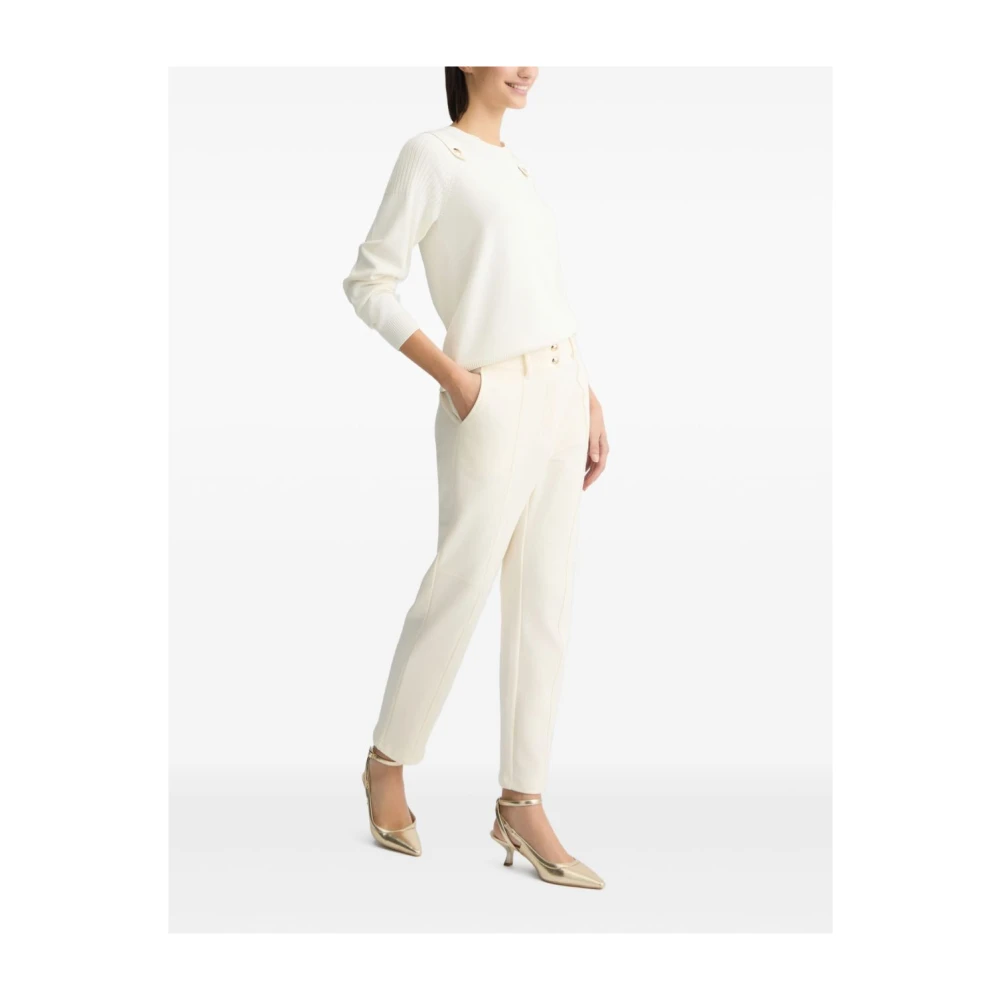 Liu Jo Logo-geëmbosseerde trui met ronde hals White Dames