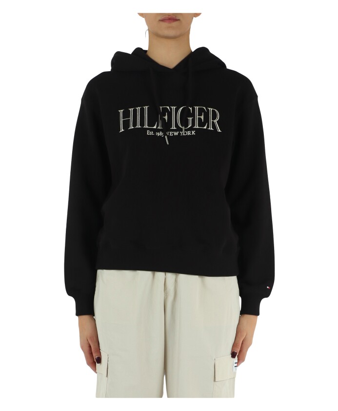 Sudadera Tommy Hilfiger Mujer Logo Bordado Al Frente –