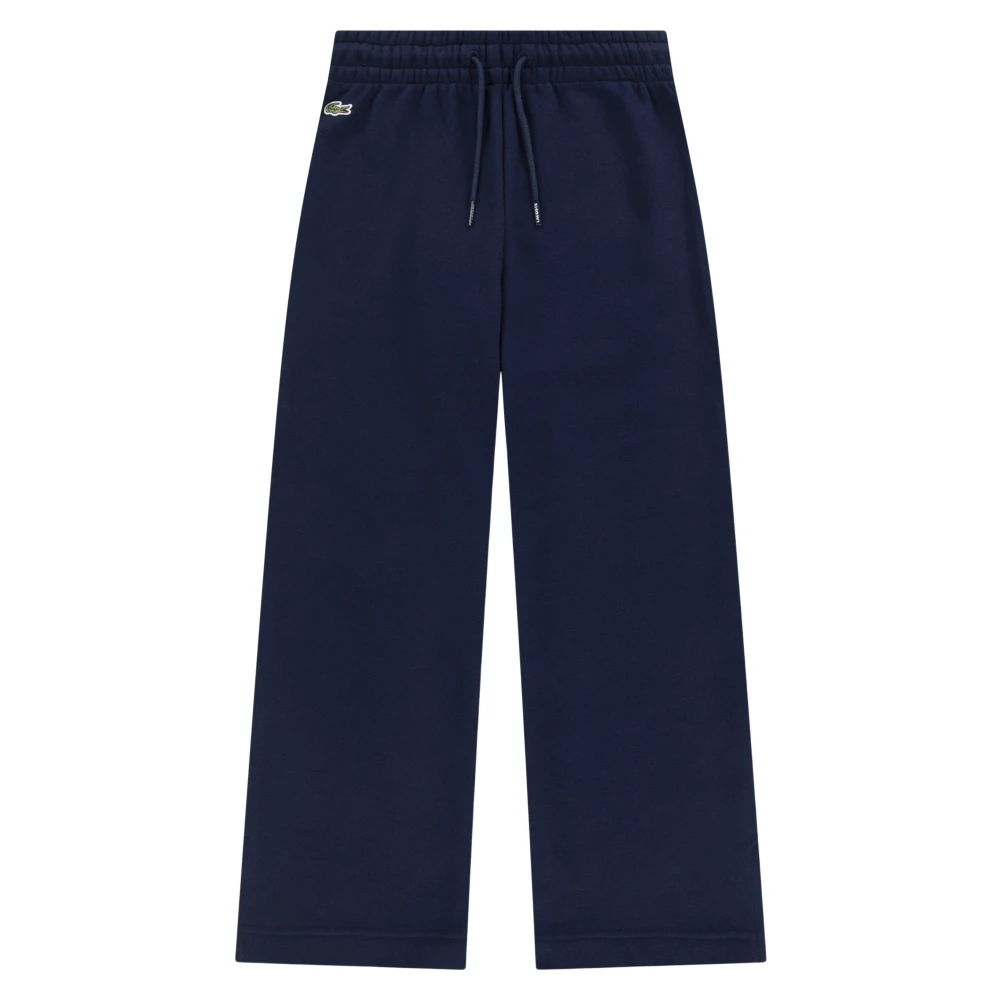 Lacoste Girls Blue Knit Pull On Trousers - Sweatpants - 6 Y - Kids