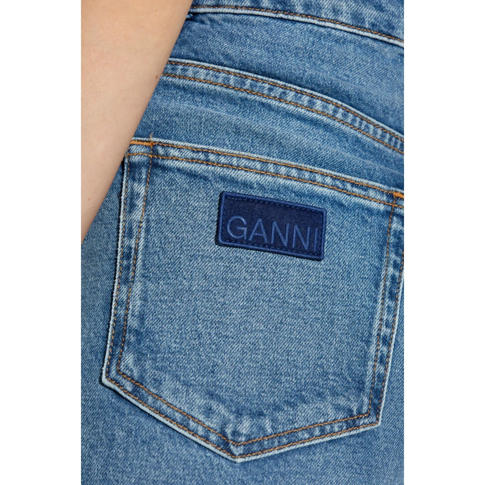 Ganni Wijde Jeans Blue Dames