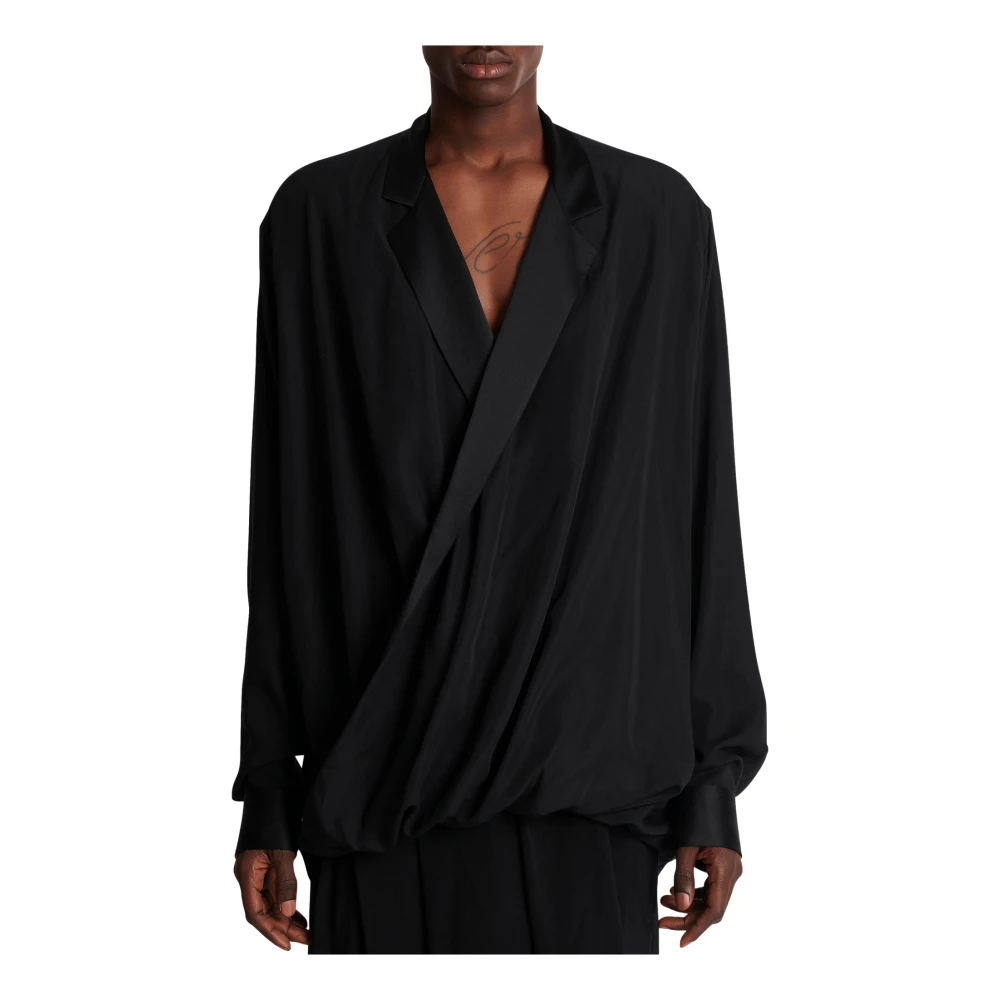Balmain Draped Jacket Black Heren