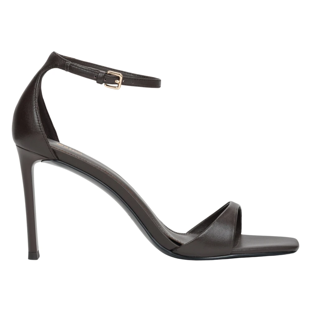 Estro Brown High Heel Sandals, Female, 6 Uk, Square Toe Stiletto Sandals