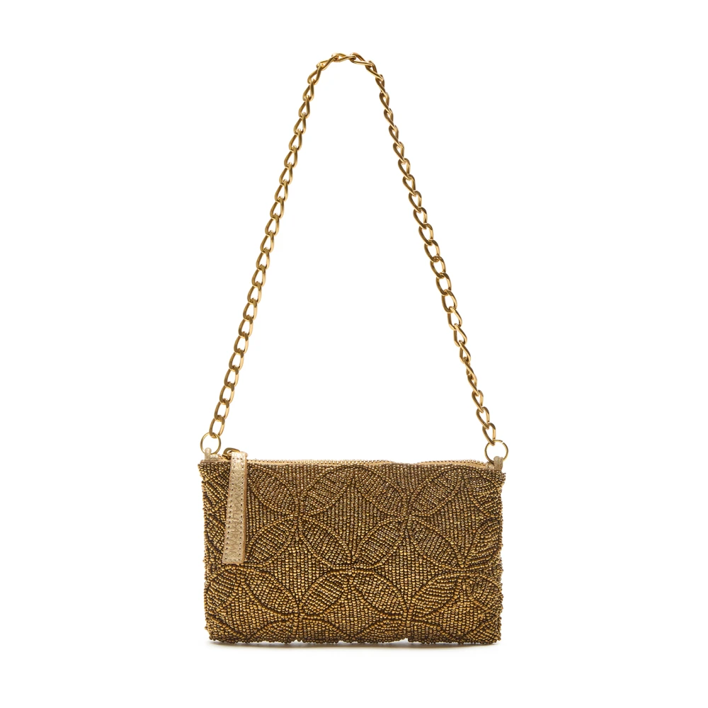 Maliparmi Lucky Beads Borduurwerk Clutch MET Riem Yellow Dames