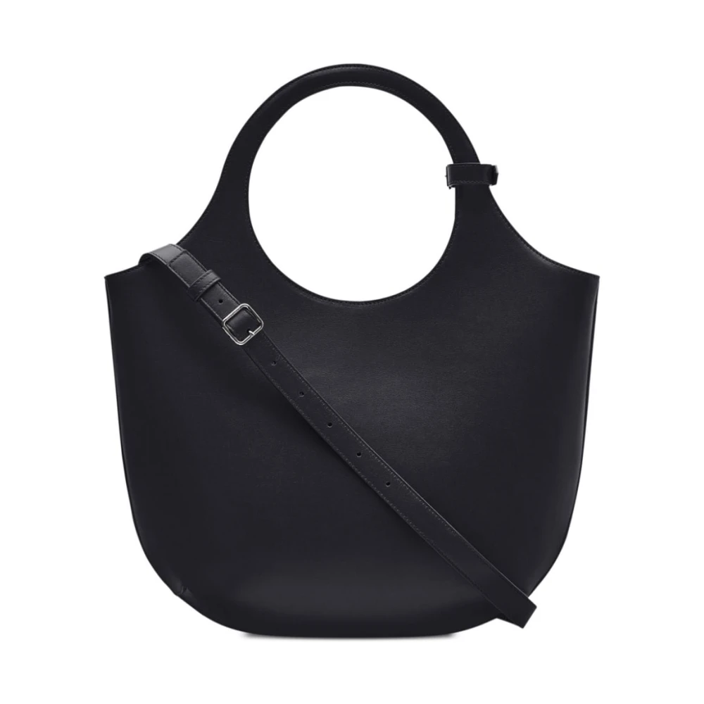 Courrèges Zwarte Leren Tote Tas Black Dames