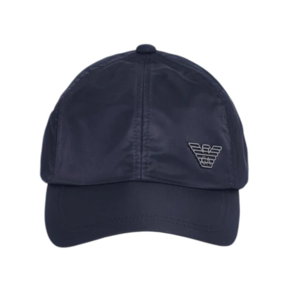 Emporio Armani Unisex Blau Asv Nylon Baseball Cap Mit Adler-Plakette
