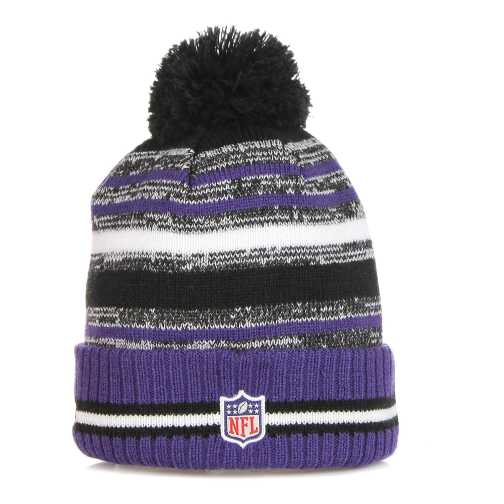 new era NFL Sport Gebreide Pom Beanie Purple Heren