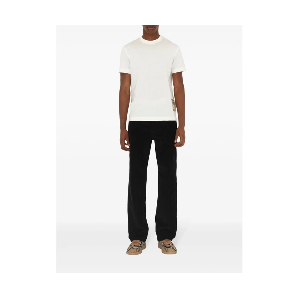 Burberry Wit Geruit Jersey T-shirt White Heren