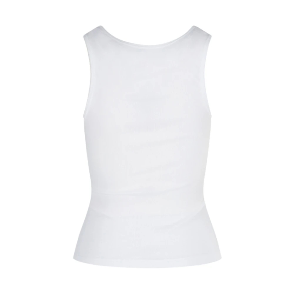 MM6 Maison Margiela Witte Logo Tanktop White Dames