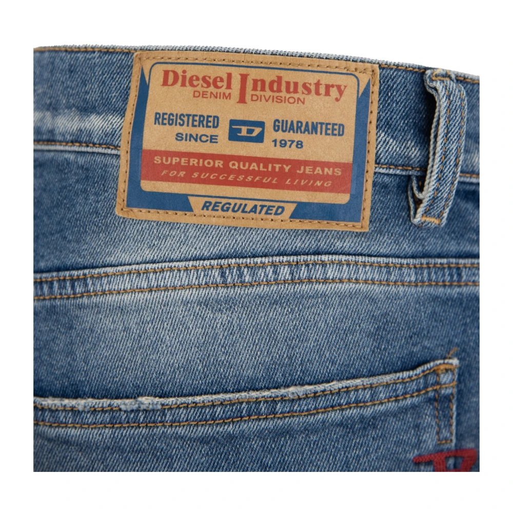 Diesel Heren Rits Knoop Jeans Blue Heren