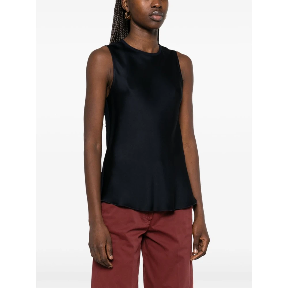 Forte Blauwe Mouwloze Top Met Ronde Hals Blue Dames