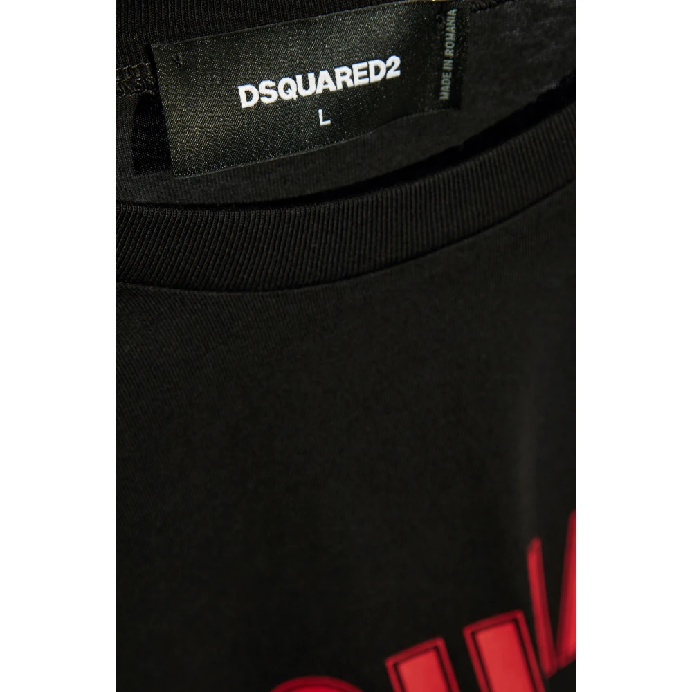 Dsquared2 T-shirt met logo Black Heren