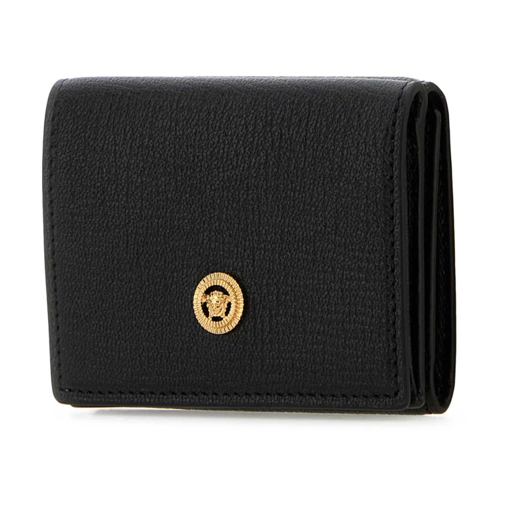Versace Stijlvol Zwart Leren Portemonnee Black Heren