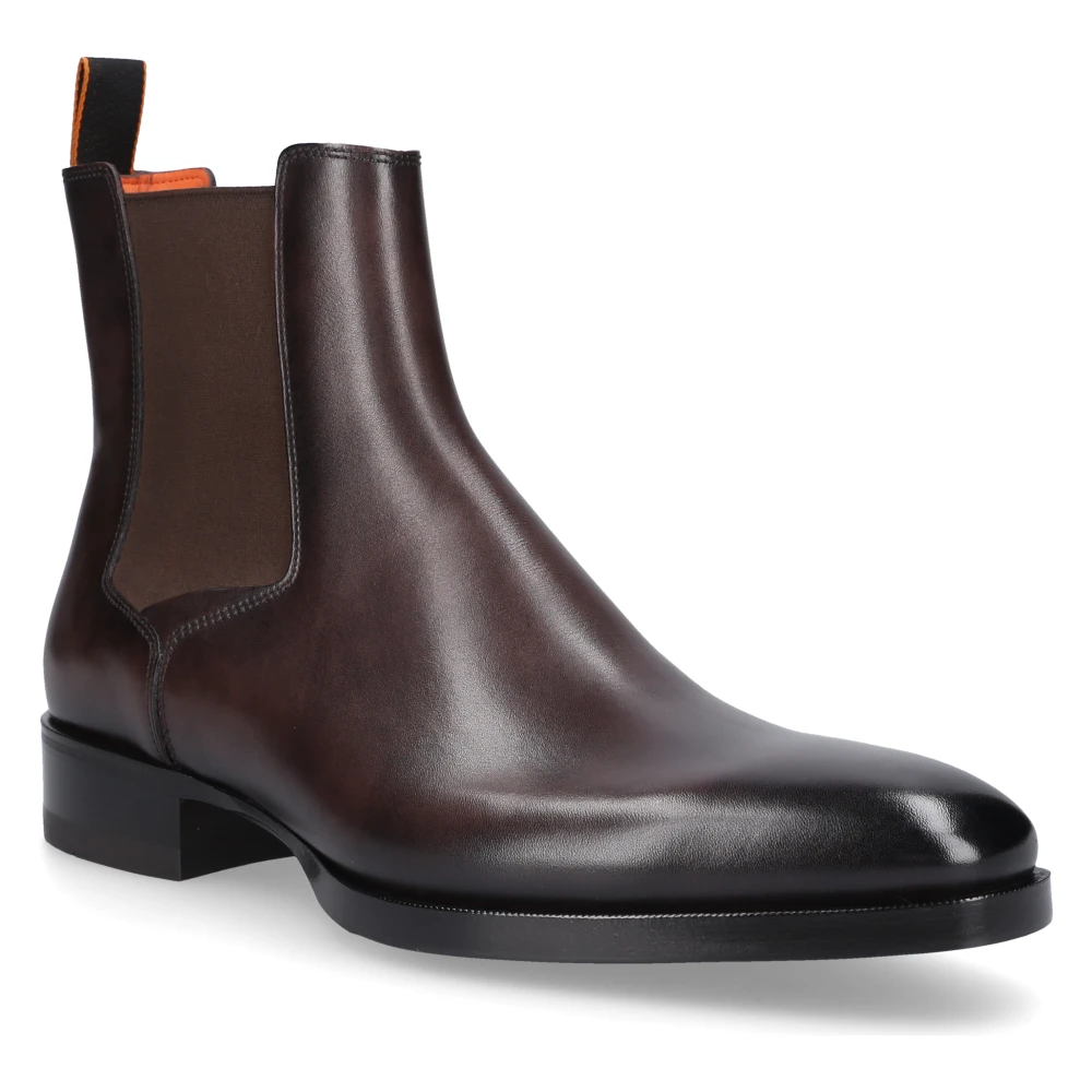 Santoni Libra Chelsea Boots van Kalbsleder Brown Heren