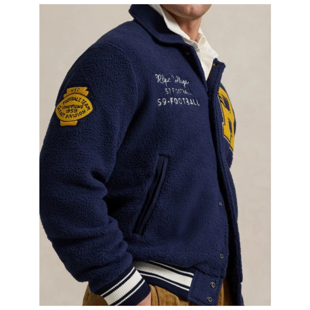Polo Ralph Lauren Vintage Teddy Fleece Jack Blue Heren