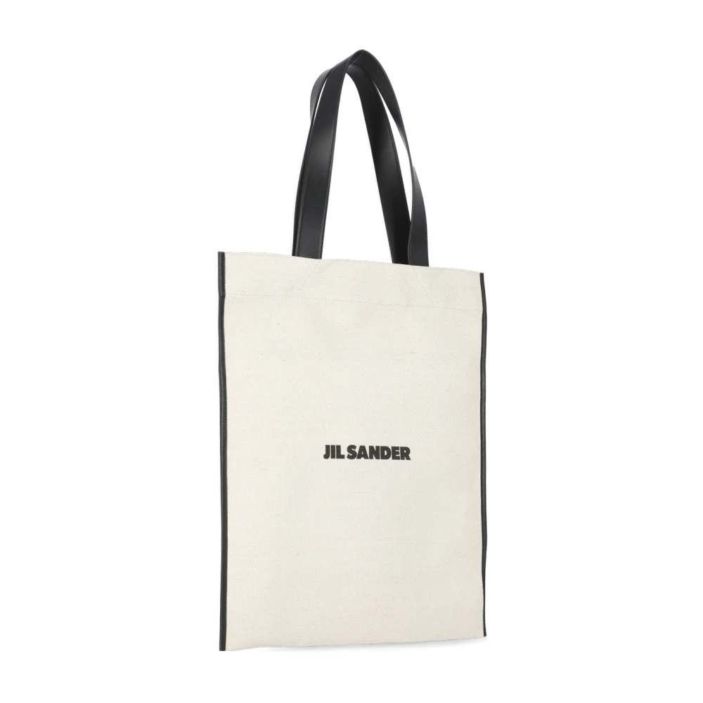 Jil Sander Beige Katoenen Winkelmand met Leren Handvatten Beige Heren