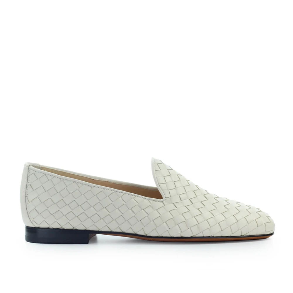 Doucal's Women's Cream Woven Leather Loafer