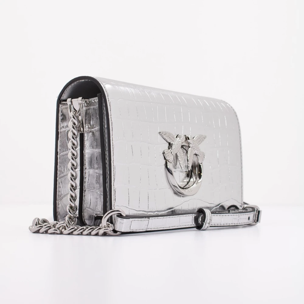 pinko Love Click Mini Crossbody Tas Gray Dames