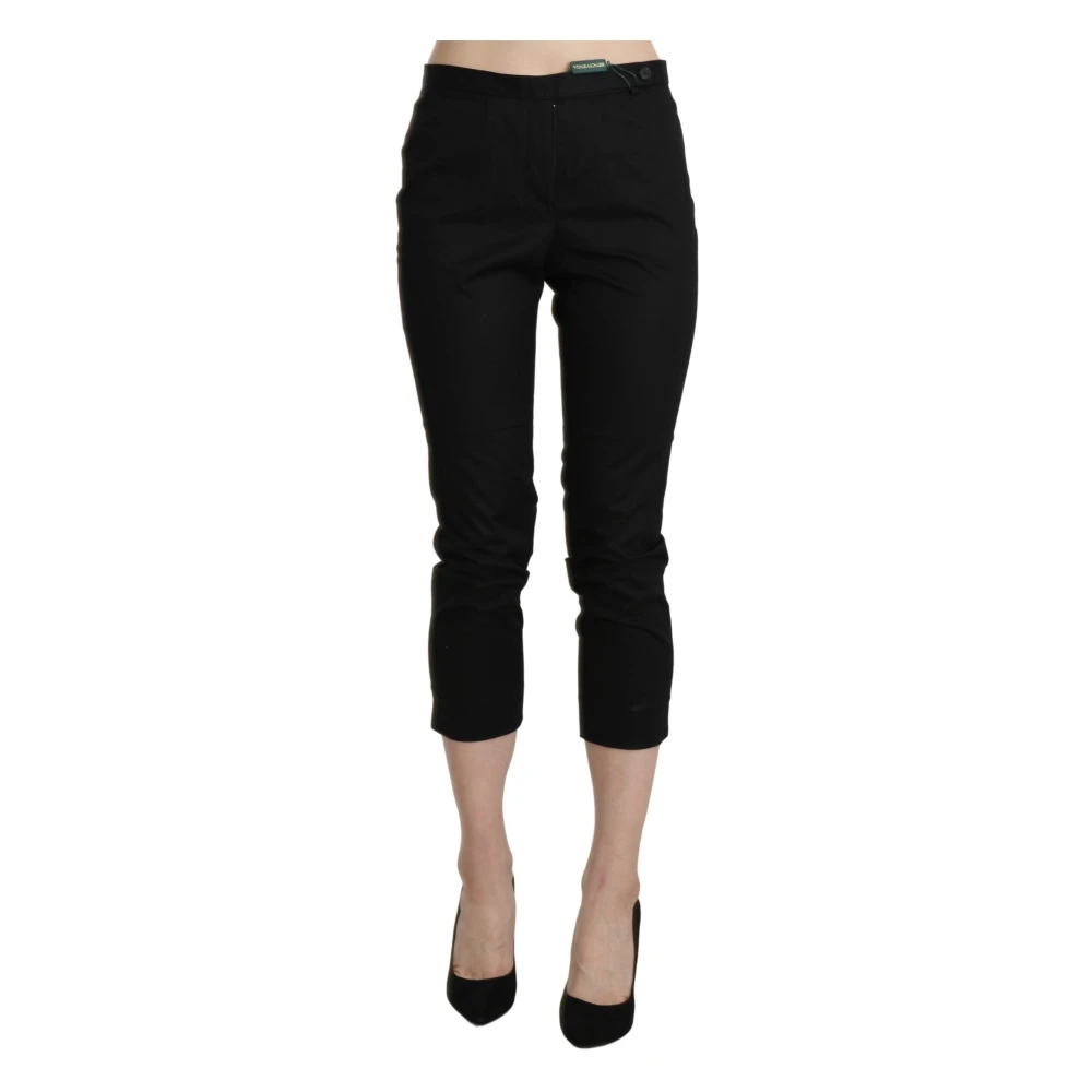 Bencivenga , Cropped Trousers, Female, Black, M, High Waist Skinny Cropped Trousers