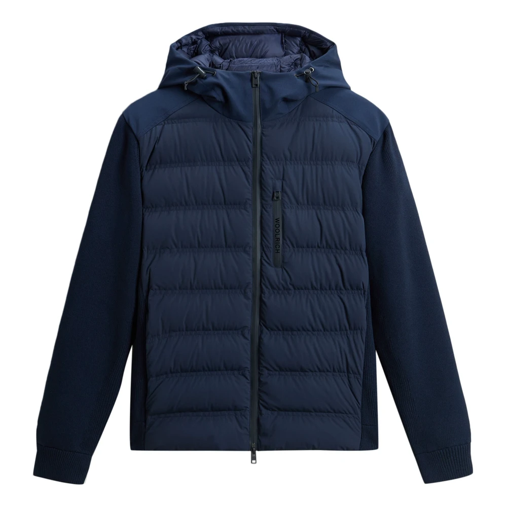 Woolrich Blauwe Donsjas met Rits Capuchon Blue Heren