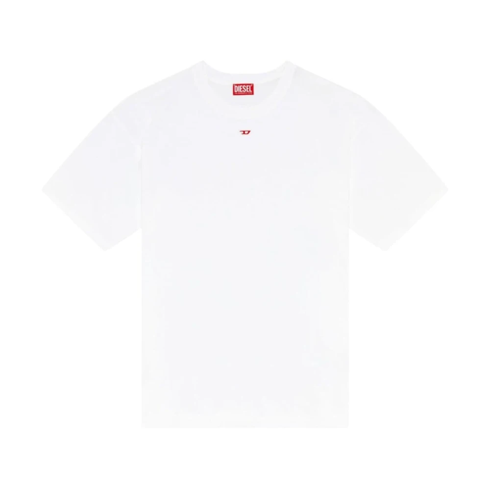 Diesel Basis Logo Geborduurd T-shirt White Heren